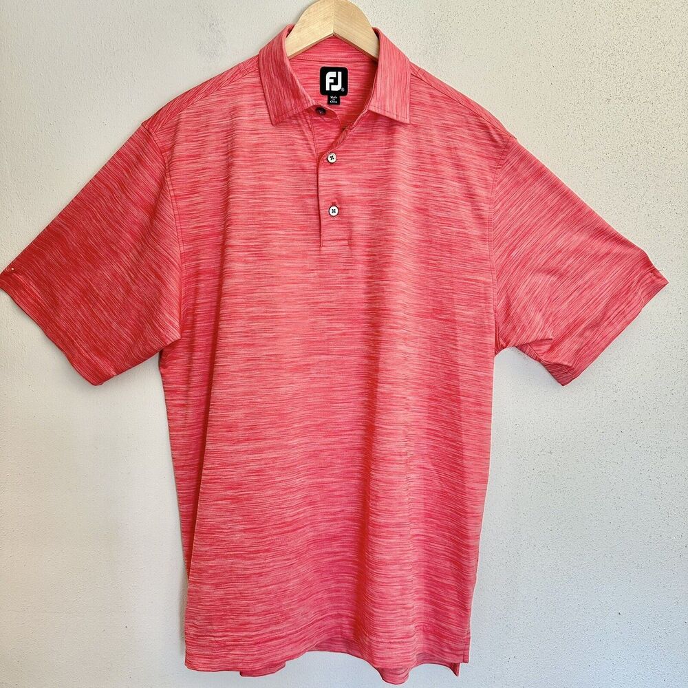 FOOTJOY FJ Golf Polo Stretch Short Sleeve Breathable Shirt Mens M Preppy RED